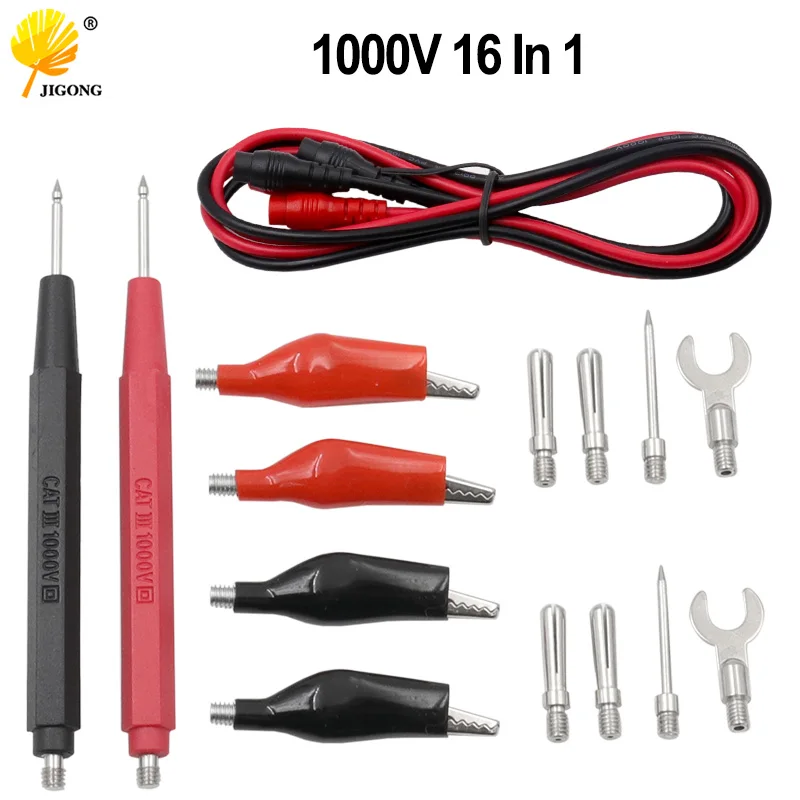 16pcs in 1 set Universale Multimetro Digitale Probe 90 centimetri Ago Punta Sonda Cavi Test Spille Wire Pen Cavo linea di Test Assortimento Kit