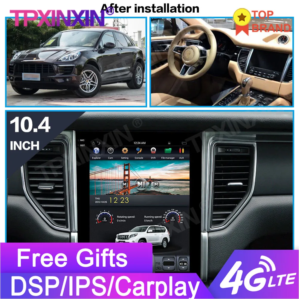 

Tesla Style For Porsche Macan 2014-2017 Car GPS Navigation Head Unit Android Multimedia Player Auto Stereo Radio Recorder 4K 64G