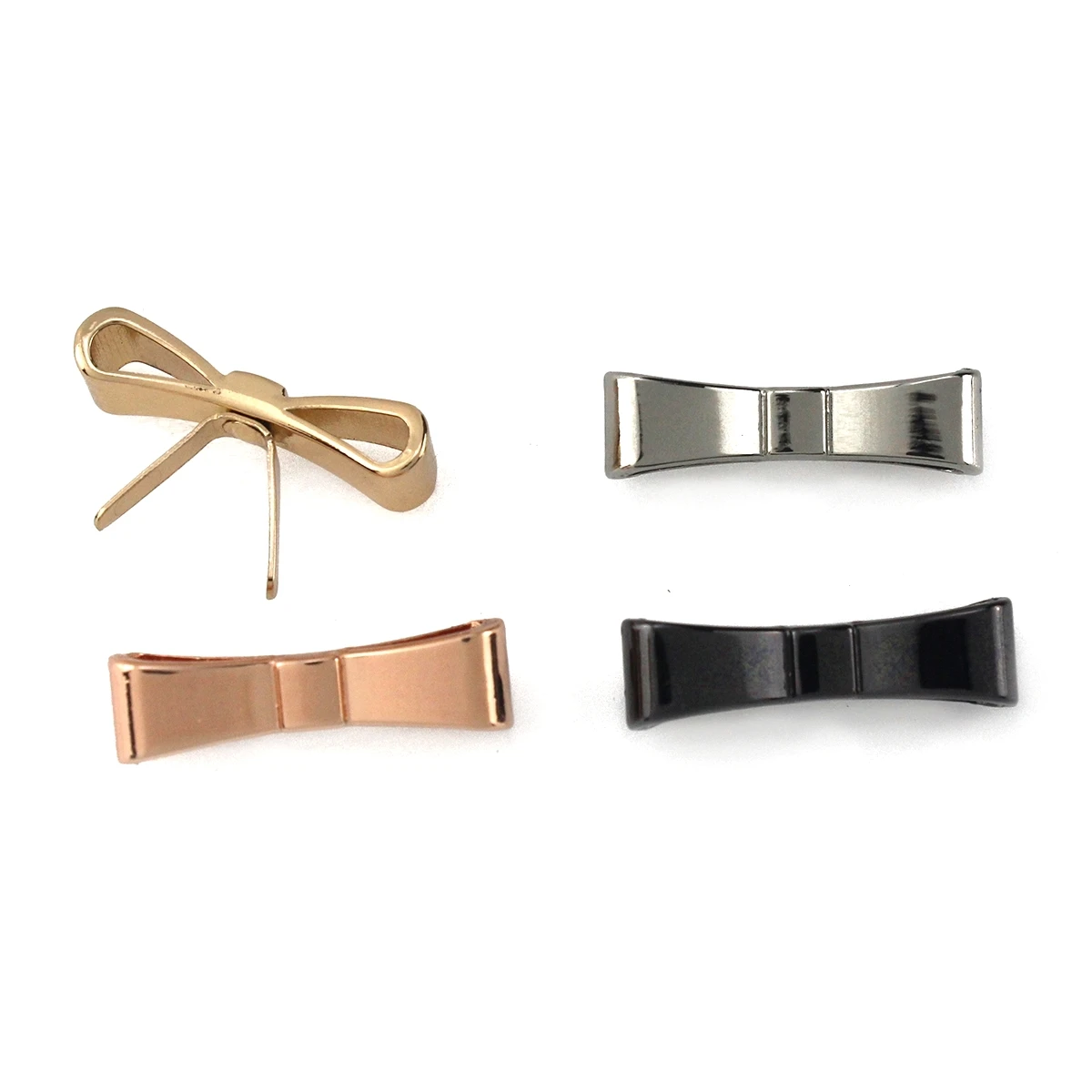 2pcs Metal Bowknot Buckle Fashion Decoration Shoes Clasp for DIY Handbag Bag Garments Hardware Closure Bag Parts Accessories