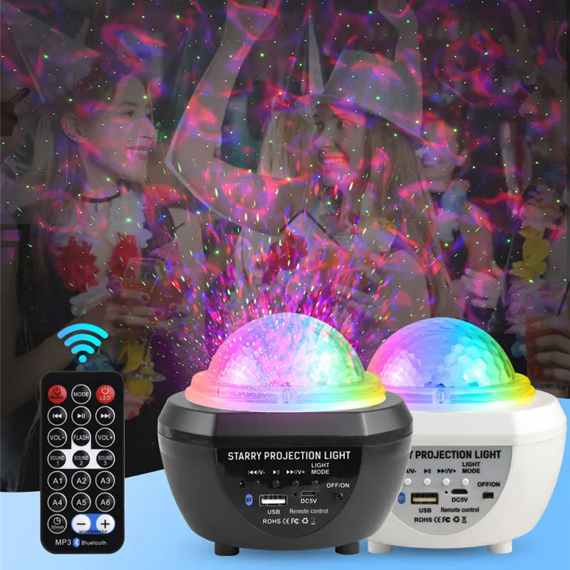 Colorful USB Starry Projector LED Interior lighting Ocean Wave LED Projector Light Small Lamp Bedroom Decoration Night Light Kid