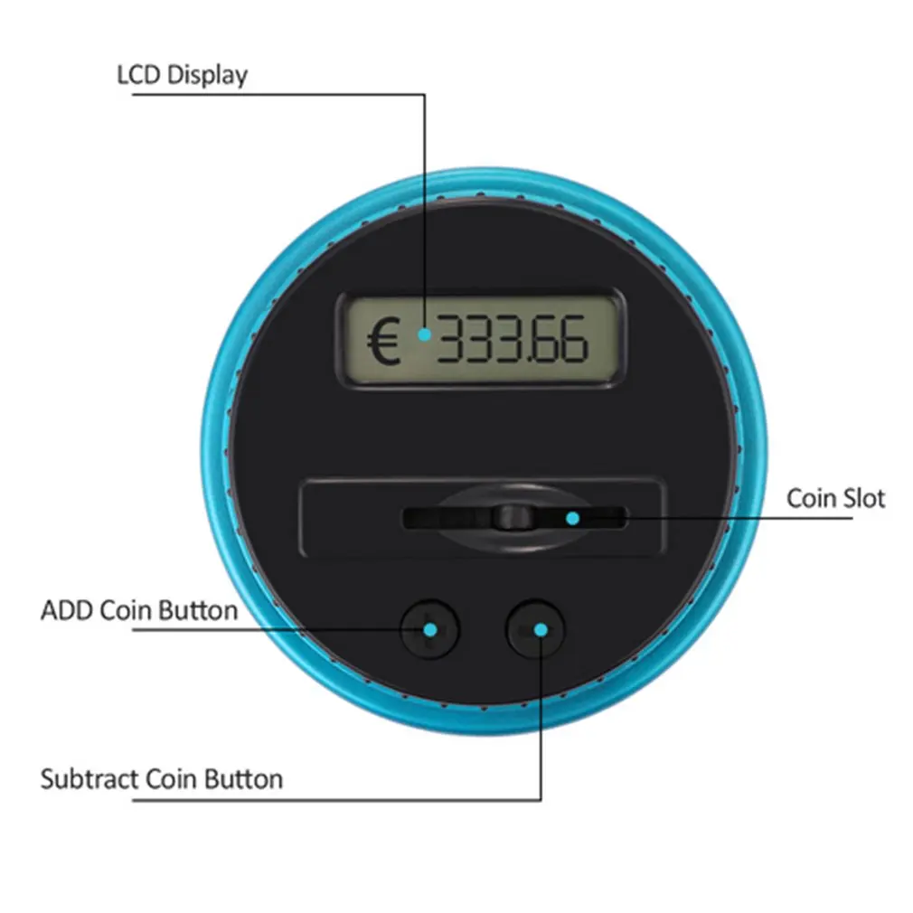 อิเล็กทรอนิกส์ดิจิตอล Piggy Bank จอแสดงผล LCD อิเล็กทรอนิกส์ธนาคารเหรียญเงินกล่อง Jar เคาน์เตอร์ที่ด...