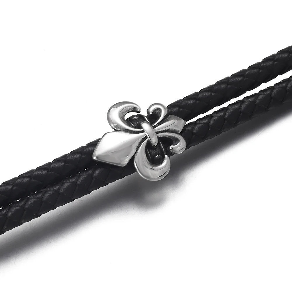 Stainless Steel Slide Beads Double Hole Fit 5mm Leather Rope Bracelet Jewelry Making Accessories DIY Charm Slider Findings
