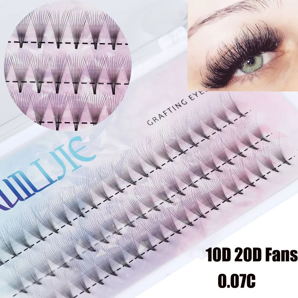 Cluster /box Knotted/Knot Free C Curl Natural Long Eye Lash Extension False Eyelashes Fuax Mink Hair Russia Premade Volume Fans