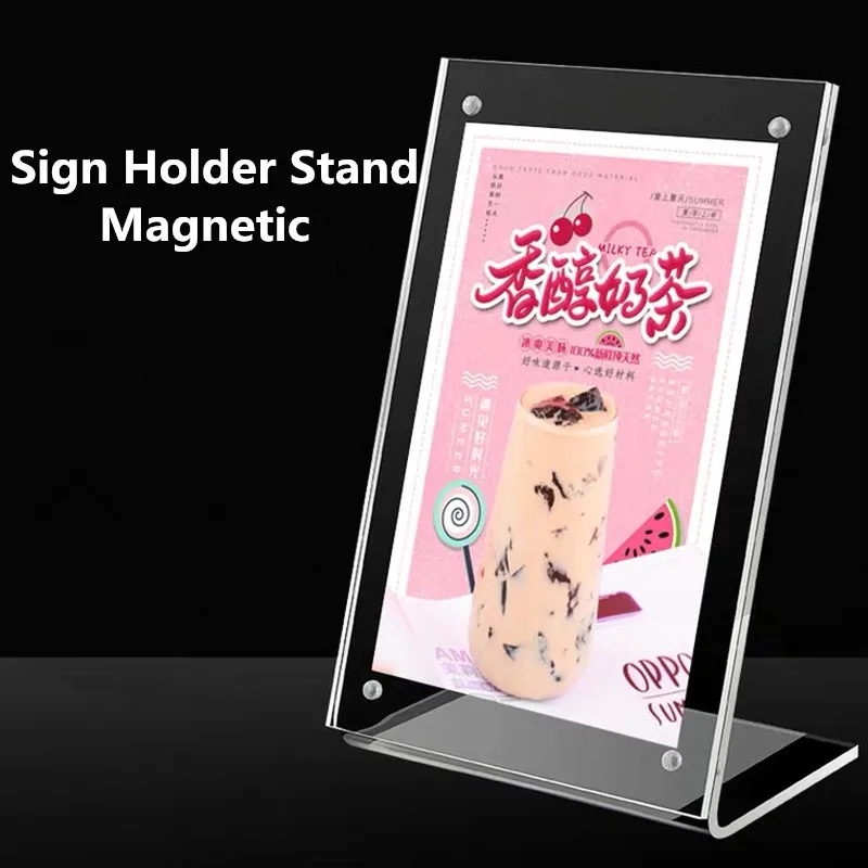 3 Pieces A5 148x210mm Magnetic Acrylic Sign Holder Display Stand Table Top Menu Paper Price Listing Poster Ad Frame