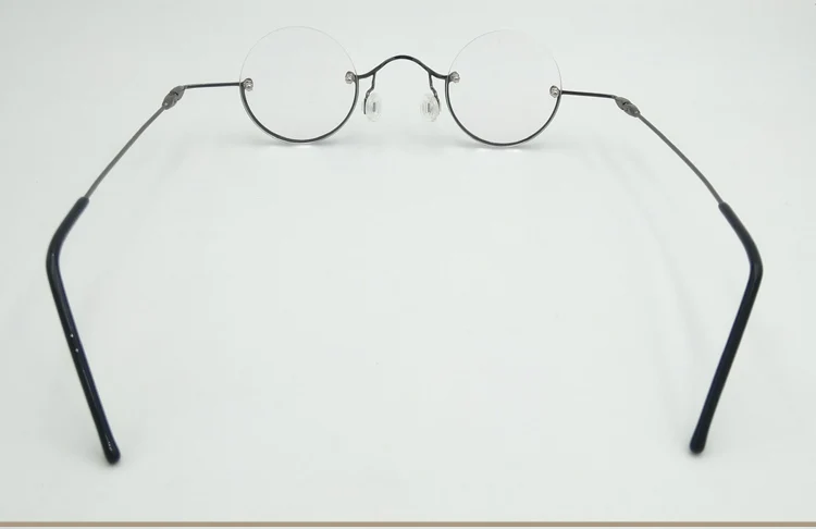 Vintage Kleine Runde Halbrand-Lesebrille mit Blaulichtfilter, Retro Runde Rahmenlose Presbyopie Korrektionsbrille – Detail 12