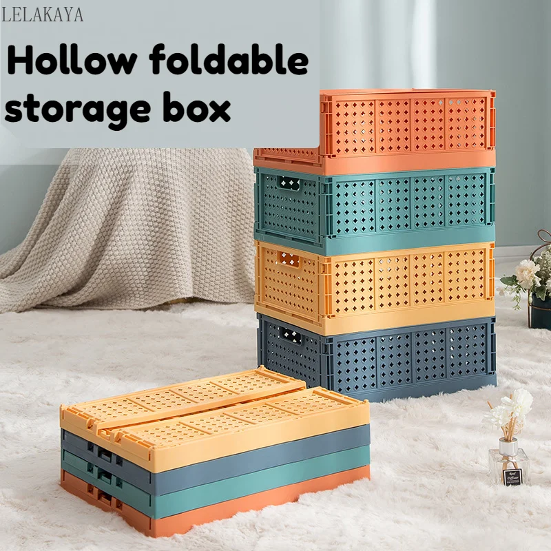 Foldable Storage Basket S/M/L Plastic Storage Box Desktop Holder Home Collapsible Crate Box For Daily Used Sundries Organizer