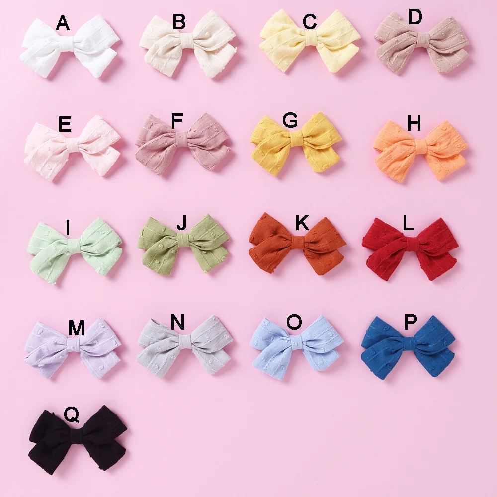 30pc/lot Newborn Cotton Bows Baby Headband,Solid Hair Bow With Nylon Headband or Clips Infant Fabric Bow Hairpins Girls Headwear