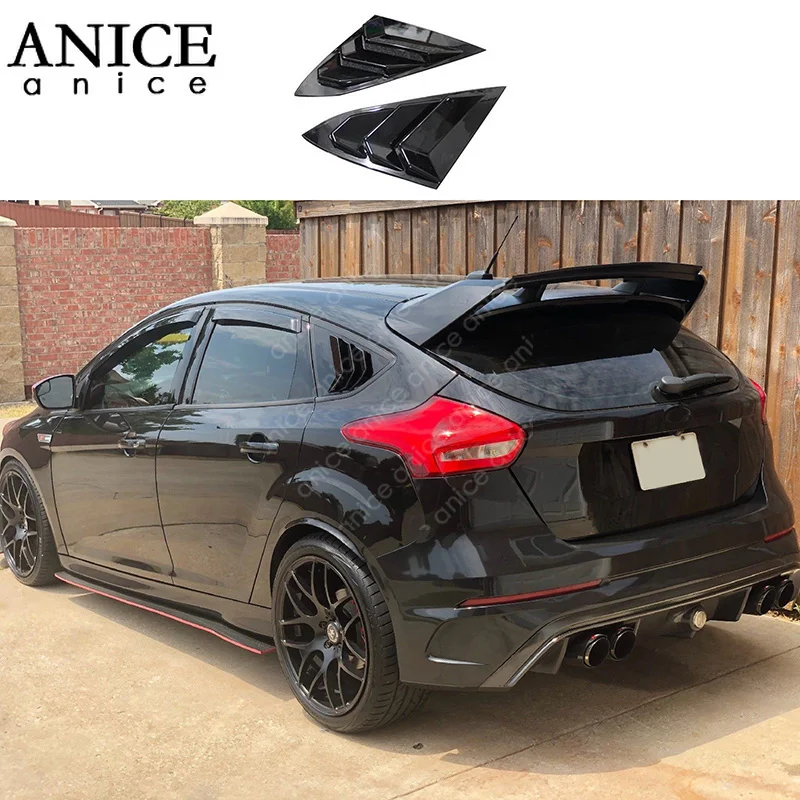 Fit for Ford Focus ST RS Hatchback Carbon Fiber Color Window Side Louvers Vent 2012 2013 2014 2015 2016 2017 2018 ABS