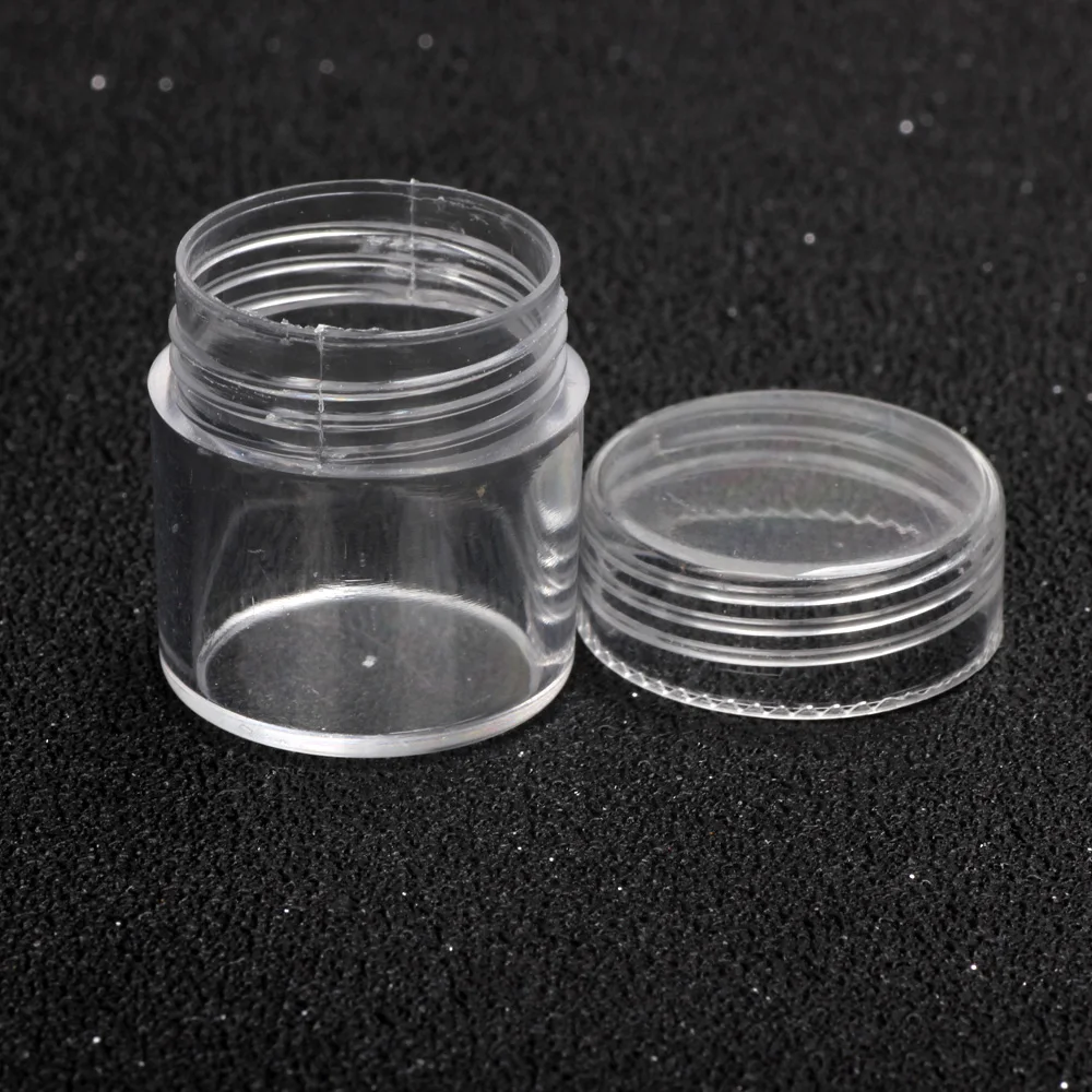 5-20 Pieces/batch Plastic Jewelry Bead Storage Box Small Round Container Jar Makeup Storage Box Cosmetic Carrying Case