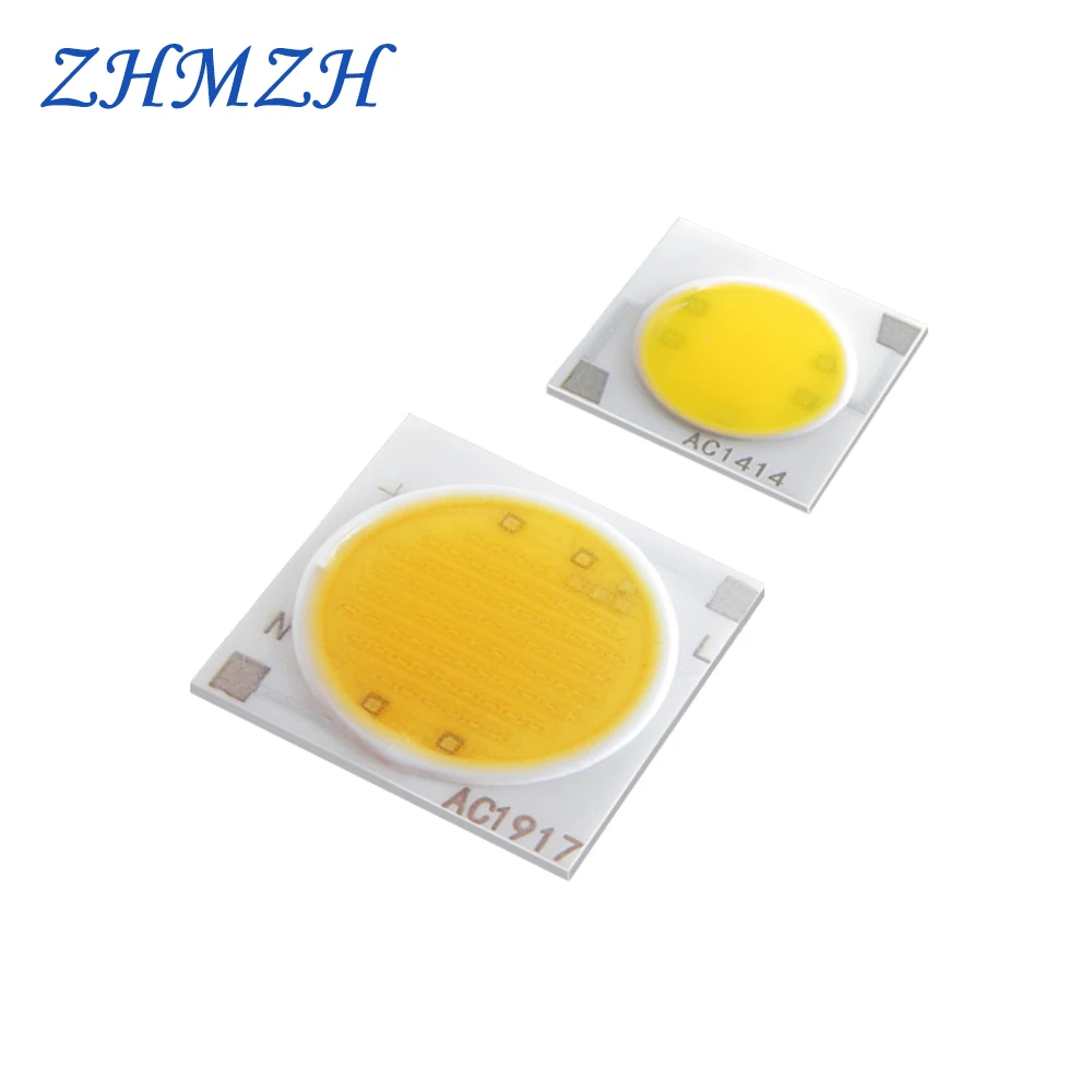 10 adet/grup AC220V COB LED cips kare 3W 5W 7W 9W 12W 15W 20W 30W yüzey ışık kaynağı LED boncuk AC1917 AC1414 sel ışık için