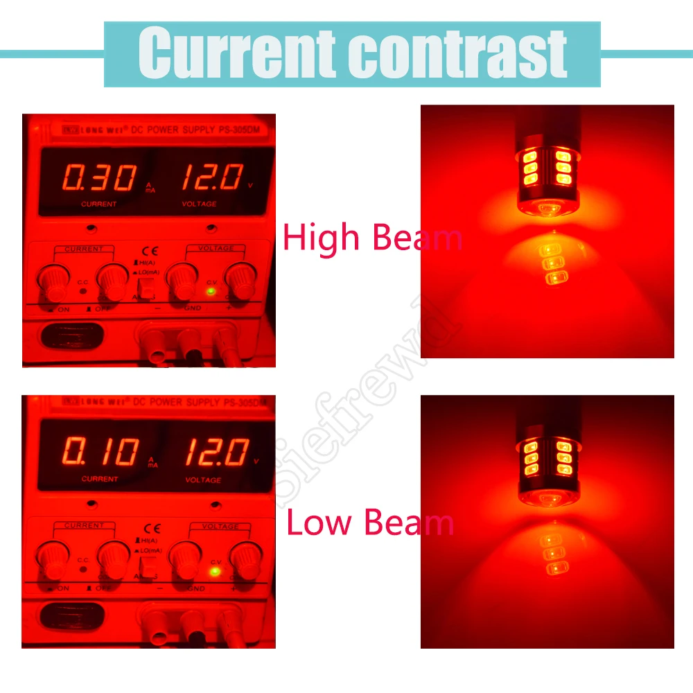 2 x Red 566 P21/4W 7225 BAZ15d BA15D BAY15D LED Bulb 5630 18SMD Auto Tail Brake Stop Parking Light Lamp Car Styling 12V-60V DC