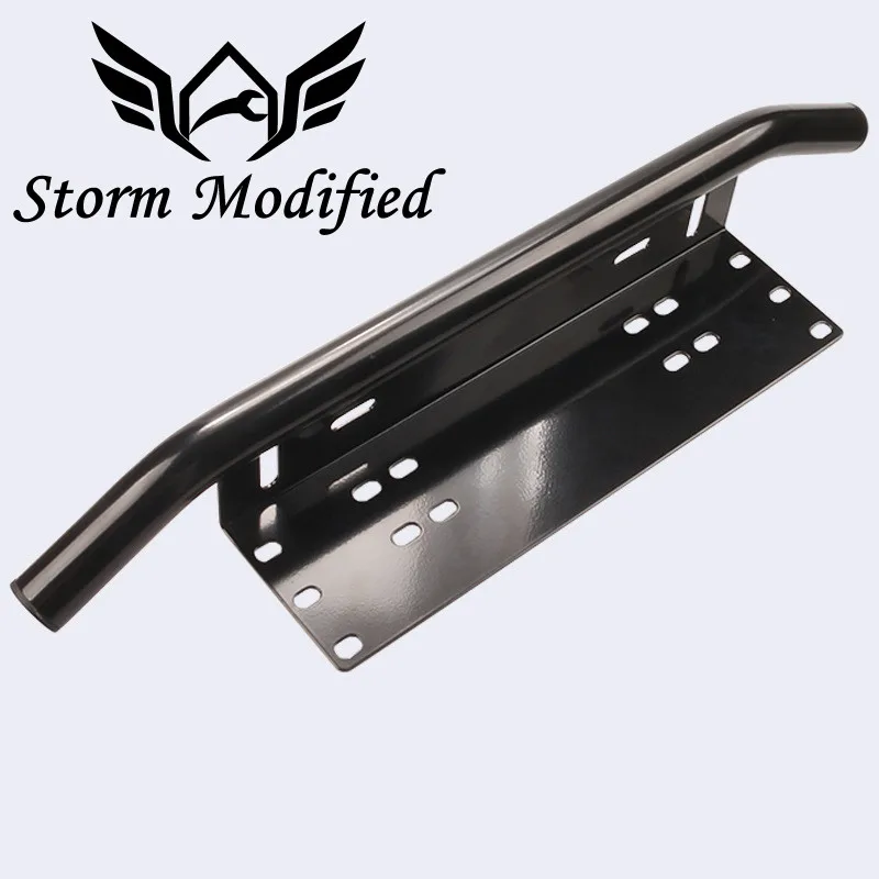 Bull Bar Style Front Bumper License Plate Mount Bracket Holder Off-Road Lights