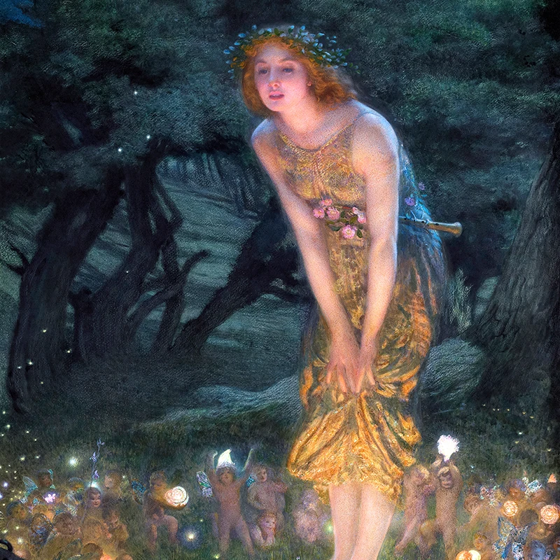 Vintage Fairy Illustration Art Prints STUNNING Pre Raphaelite Painting on Canvas Poster Gallery Wall Picture Living Room Decor