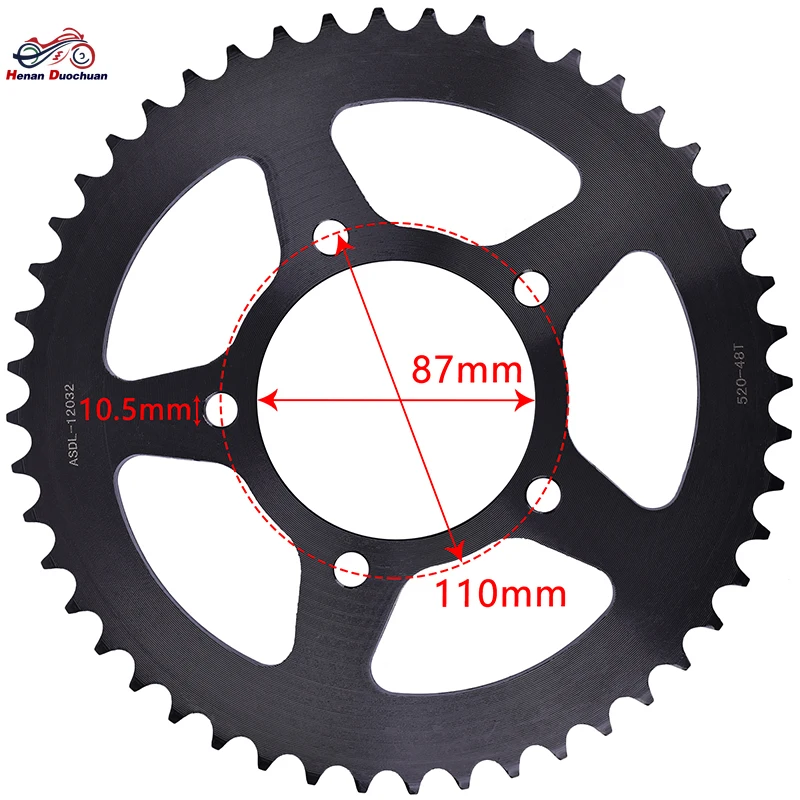 

520 48T Motorcycle Rear Sprocket Gear Cam For Suzuki GS500 GS500E K1-K9 2 Cyl GS500F GS500H GS400 GS400E 54A SV400 SV GS 400 500