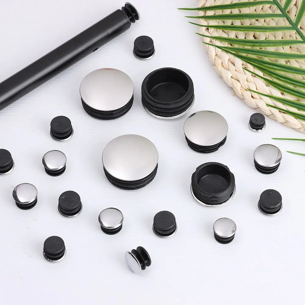 

5/10Pcs Round Stainless Steel Furniture Leg Plug Tube Pipe Blanking Insert End Cap Non-slip Furniture Tube Dust Cover Daily Tool