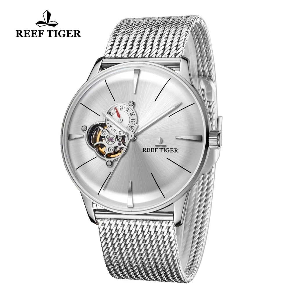 Reef Tiger/RT Luxury Designer Watches Automatic Mechanical Watch Men Steel Bracelet Watch Waterproof Watch Reloj Hombre