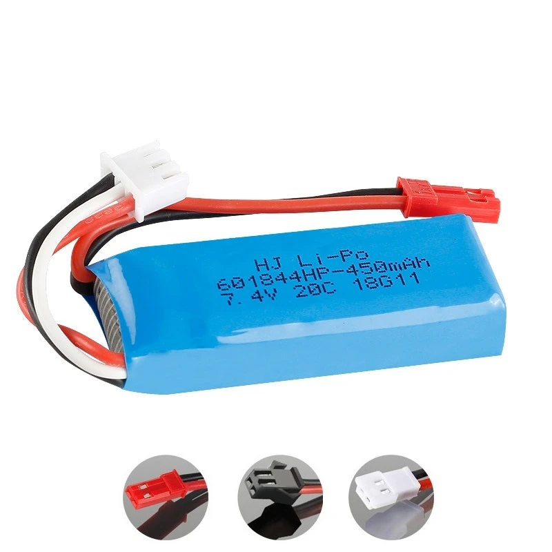 Original 7.4V 450mAh Lipo Battery for WLtoys K969 K989 K999 P929 P939 RC Car 601844 20C 2s 450mah 7.4v Rechargeable battery