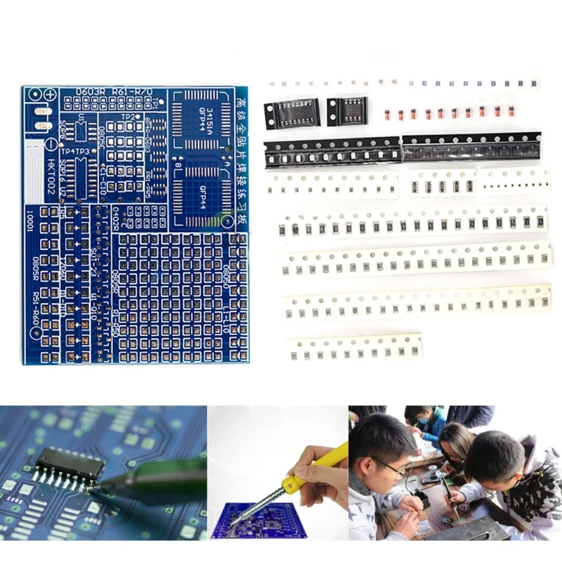 Tableau de pratique de soudage, bricolage, entraînement aux compétences SMT, outil d'exercices spéciaux pour les compétitions d'assemblage électronique, les examens