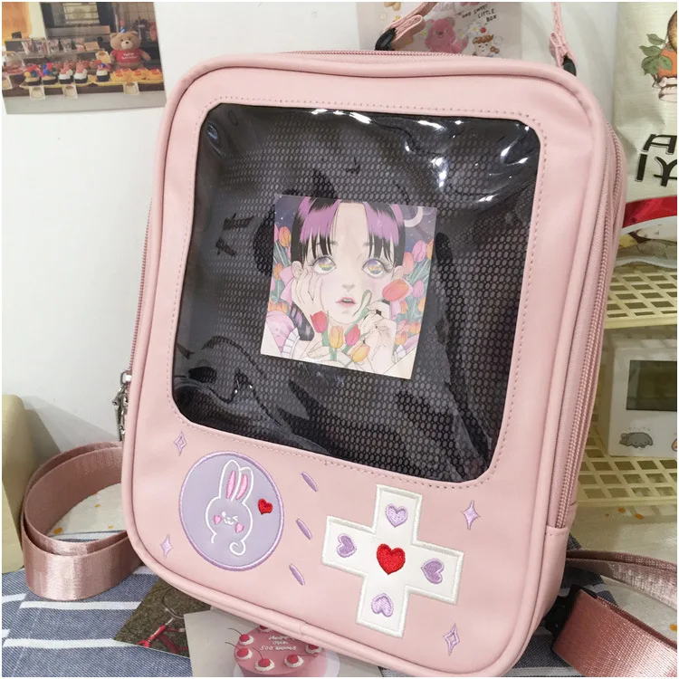 2022 Creative Game Transparent Backpack Girls Japanese itabag Mesh Inside Small Backpack Women School Girls Backpacks Mochilas