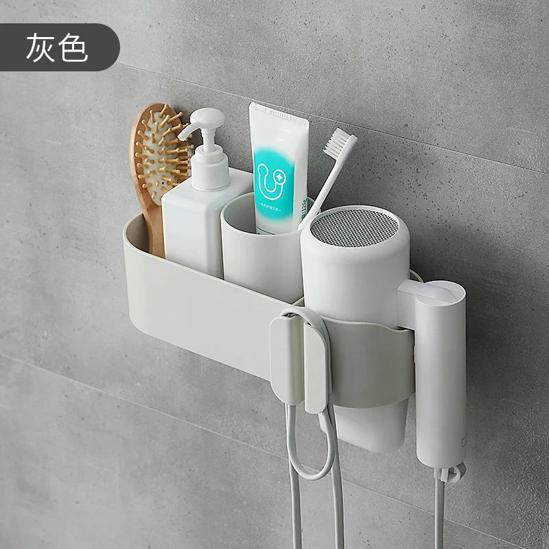 Incognito Self-Adhesive Makeup Storage Box Plug Hook Organizing Rack Hairdryer Shelf Bathroom Furniture Sets Bathroom Shelf