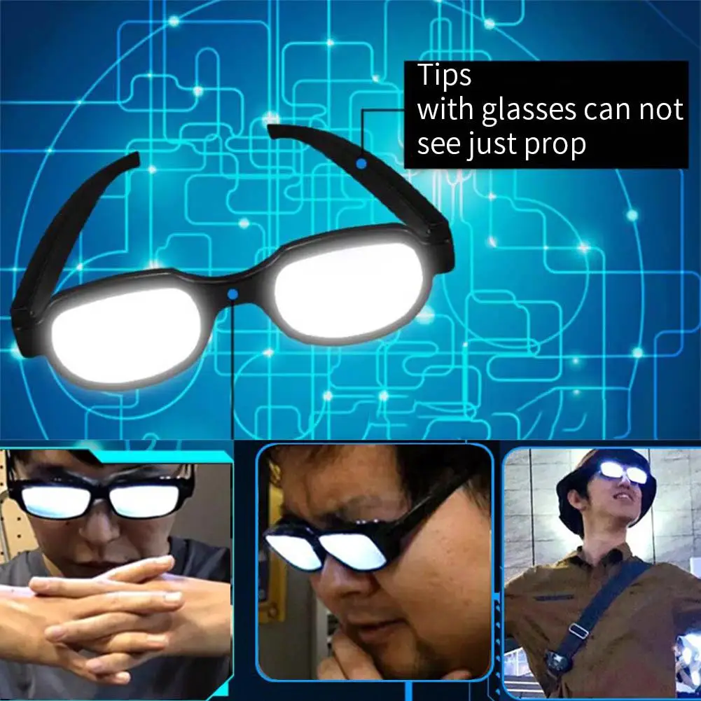 Fashion Men Women LED Light Luminous Glasses Eyewear Anime Cosplay Party Prop