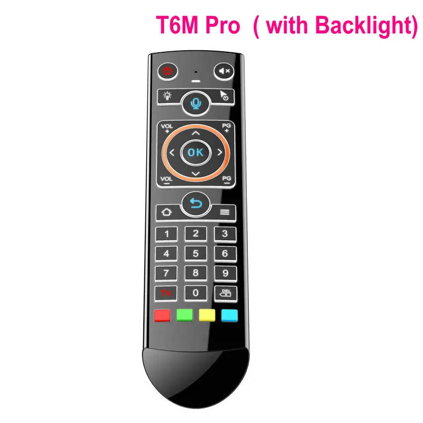 T6M Pro Backlight 2.4G Gyro Air Mouse 5 IR Learning Google Voice Search for Android Smart TV Box PK G30s G20s Pro Remote Control