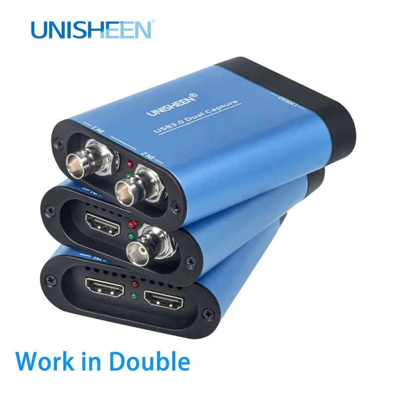 UNISHEEN DUAL SDI HDMI сигнализатор сигнала 1080P карта захвата видео коробка OBS vMix