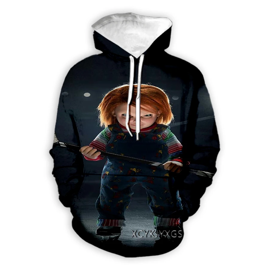 Phechion New Men/Women Horror Movie Chucky 3D Printed Clothing Long Sleeve Fashion Sweatshirt Hoodies Sport Long Pants Z03