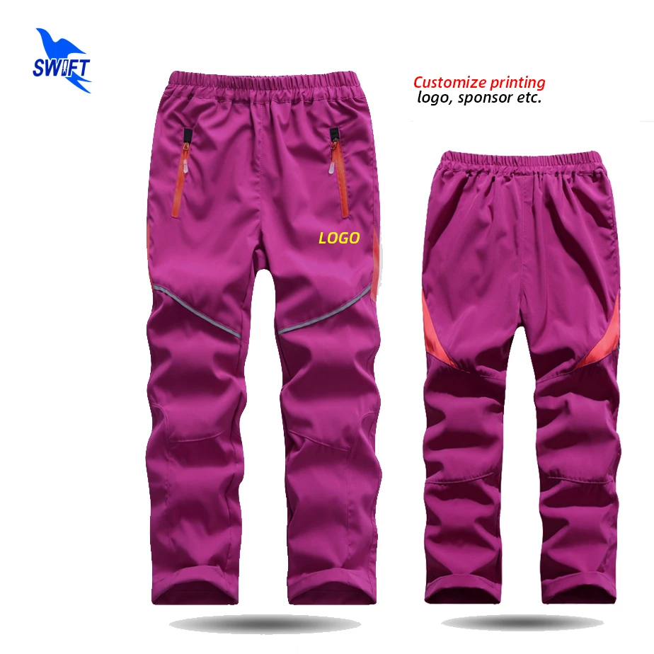 Boys Girl Quick Dry Summer Hiking Pants Kids Reflective Strips Outdoor Camping Trekking Breathable Sportswear Trousers Customize