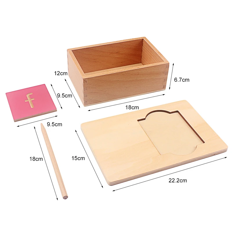 Montessori Language Toys Lowercase Letter English Alphabet Vowel Writing Board with Pen Guided Blind Board Toy Early Preschool - view 6