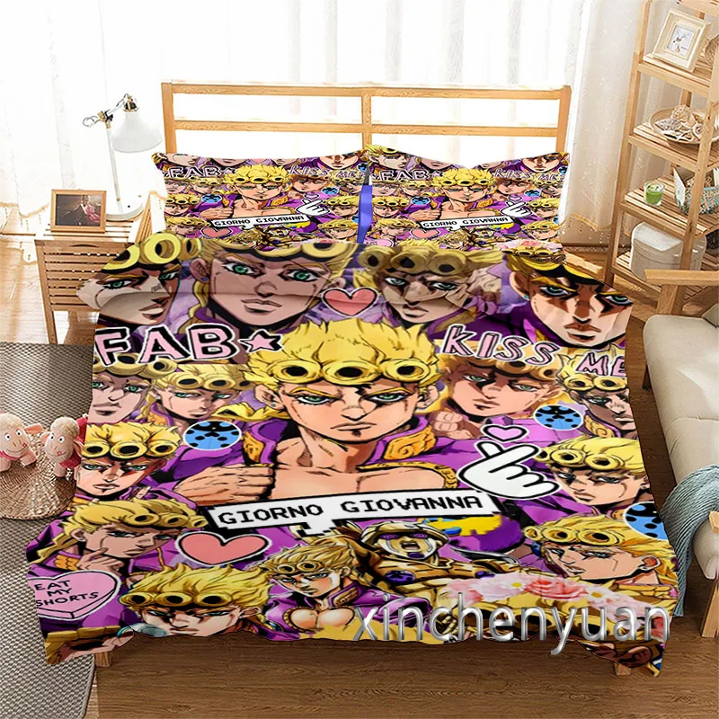 JoJo's Bizarre Adventure 3D Printed Duvet Cover Set Twin Full Queen King Size Bedding Set Bed Linens Bedclothes for Young K90