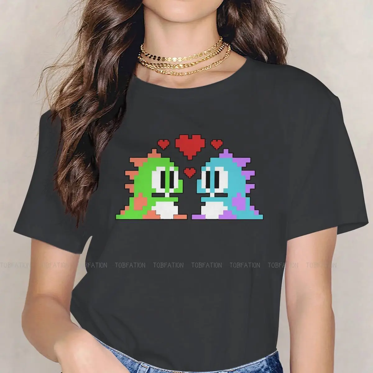 Bubble Bobble Game Girls T Shirt Love Female Tops 4XL Harajuku Kawaii Tees Ladies Cotton Tshirt