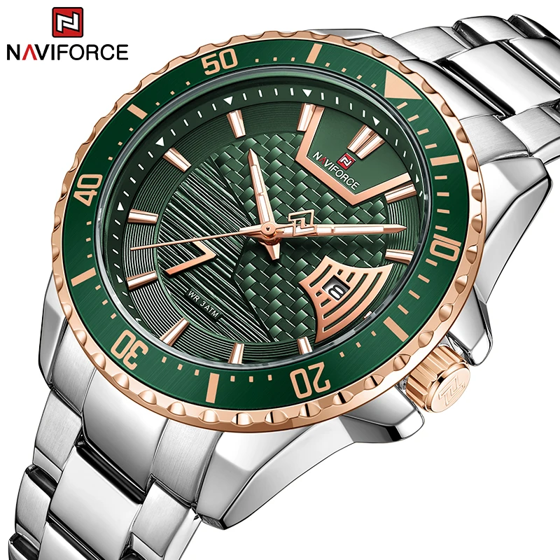 Top Brand NAVIFORCE Men Watch Automatic Date Shockproof Casual Business Clock Stainless Steel Strap Waterproof Creative Watches