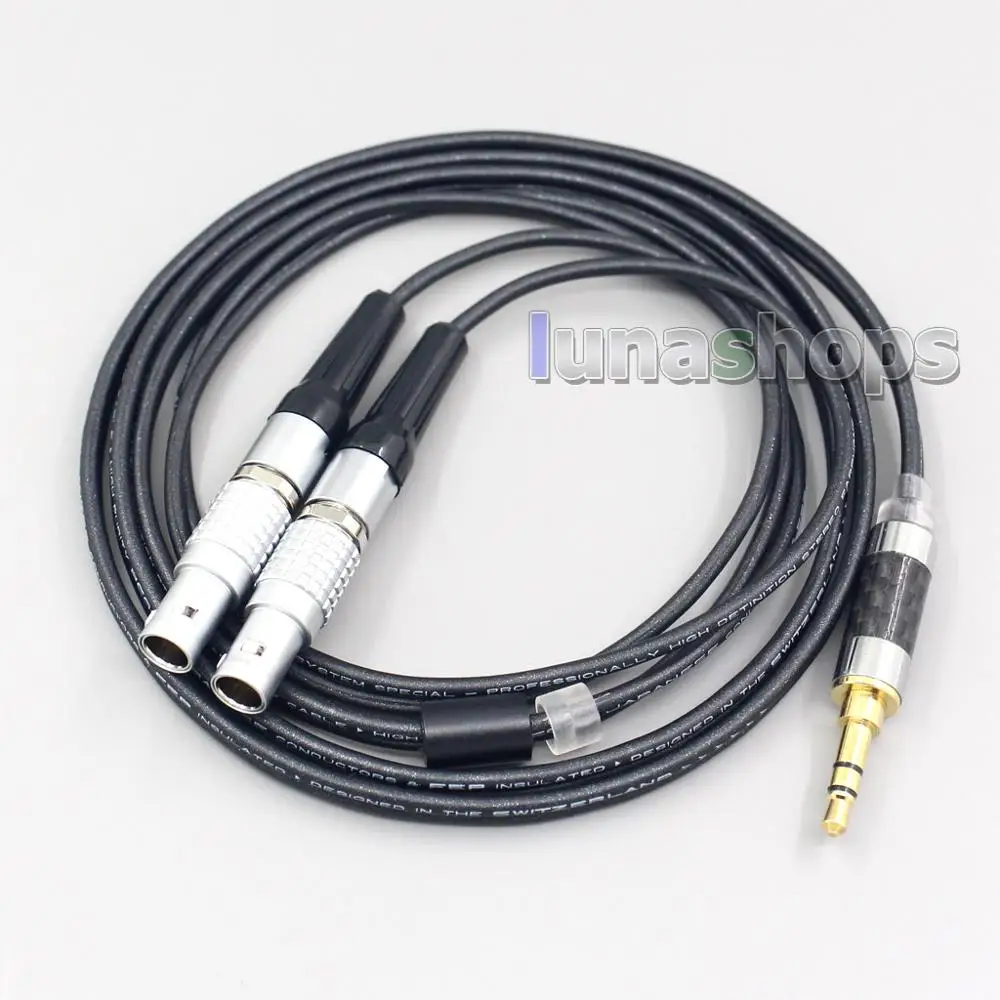 LN007143  Black 99% Pure PCOCC Earphone Cable For Focal Utopia Fidelity Circumaural Headphone