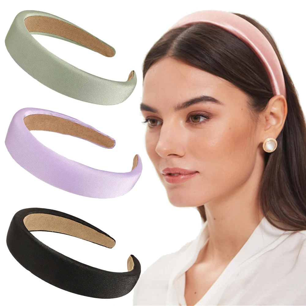 

New Fashion Hair Hoop Sponge Solid Colors Thicken Padded Headband Bezel Turban Women Hairbands Girls Hair Accessories Headwear