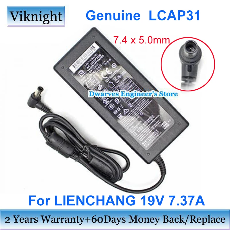 Genuine 19V 7.37A 140W AC Adapter LCAP31 Power Supply for Lien Chang Laptop Charger 7.4x5.0mm Tip