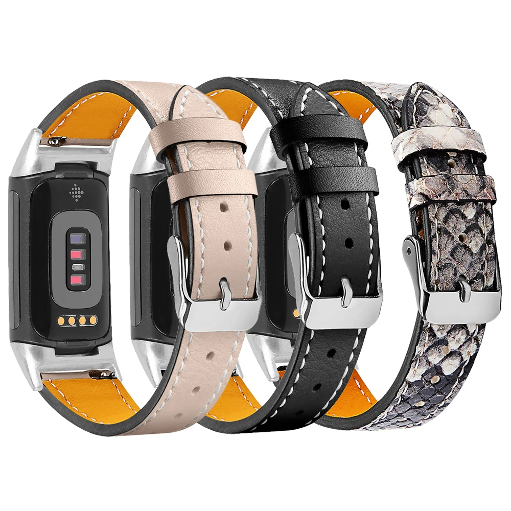 سوار جلد أصلي من Essidi للرجال والنساء ، حلقة سوار لشحن Fitbit 6 5 ، مشبك سوار ، جودة