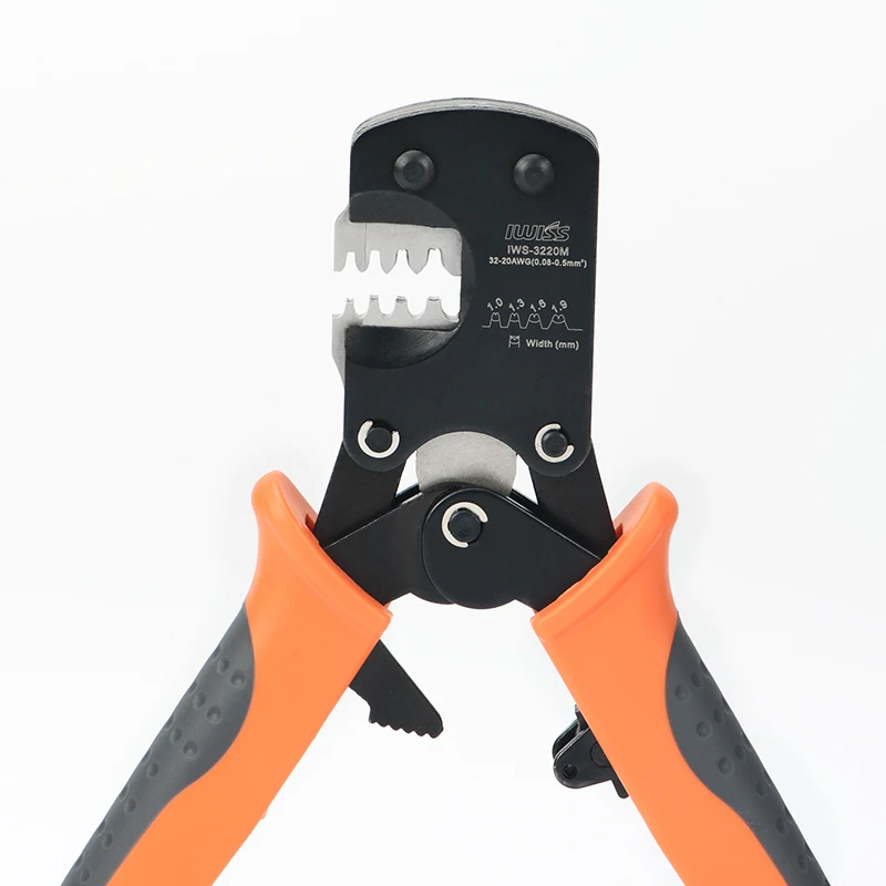 Alicates de prensado de IWS-3220 IWISS, herramientas manuales, trajes Molex clik-mate, Molex PicoBlade,JST SHD,JAM,TYCO D-100, etc., 0,03-0,5 mm²