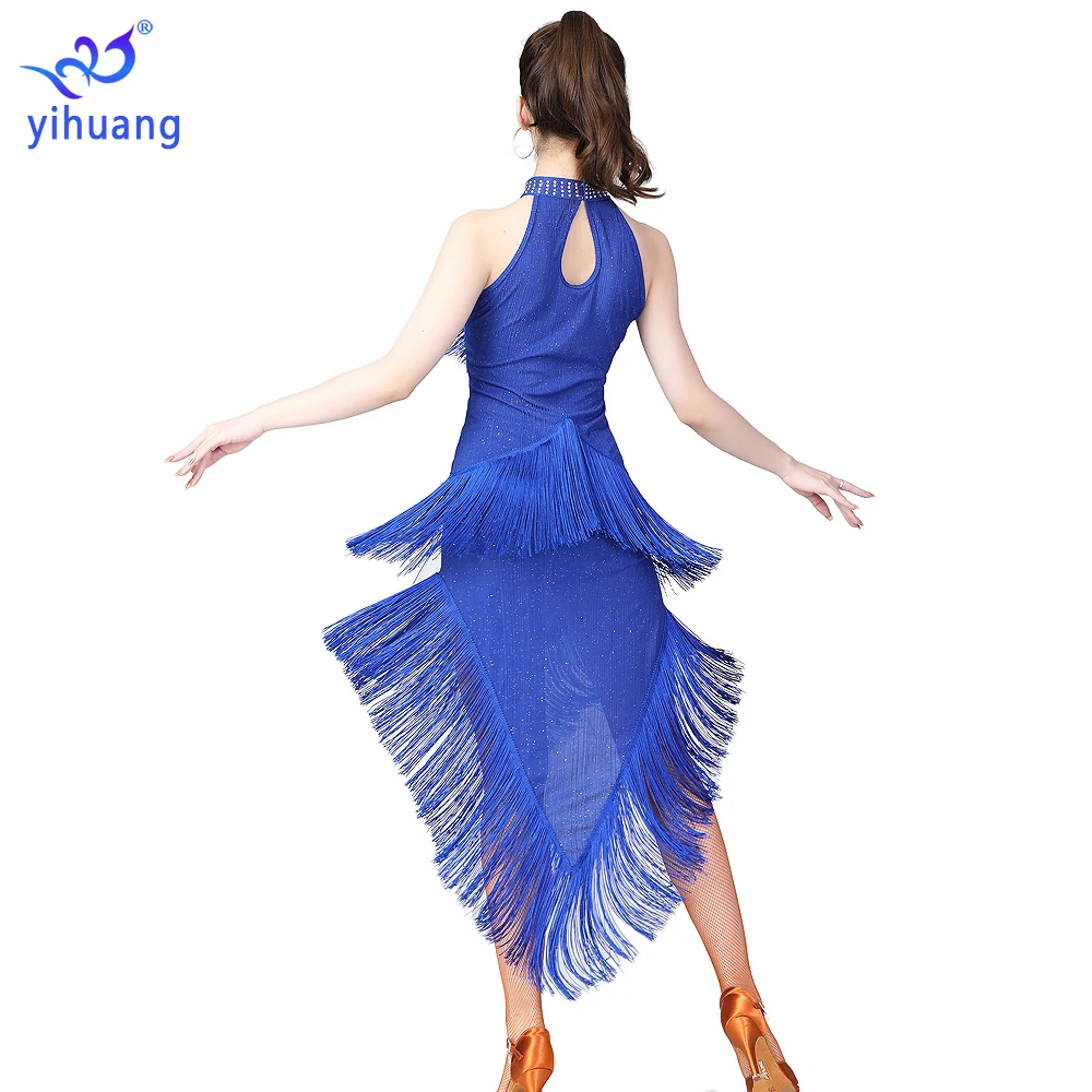 Vestido de baile latino para mujer, ropa de actuación, disfraz de