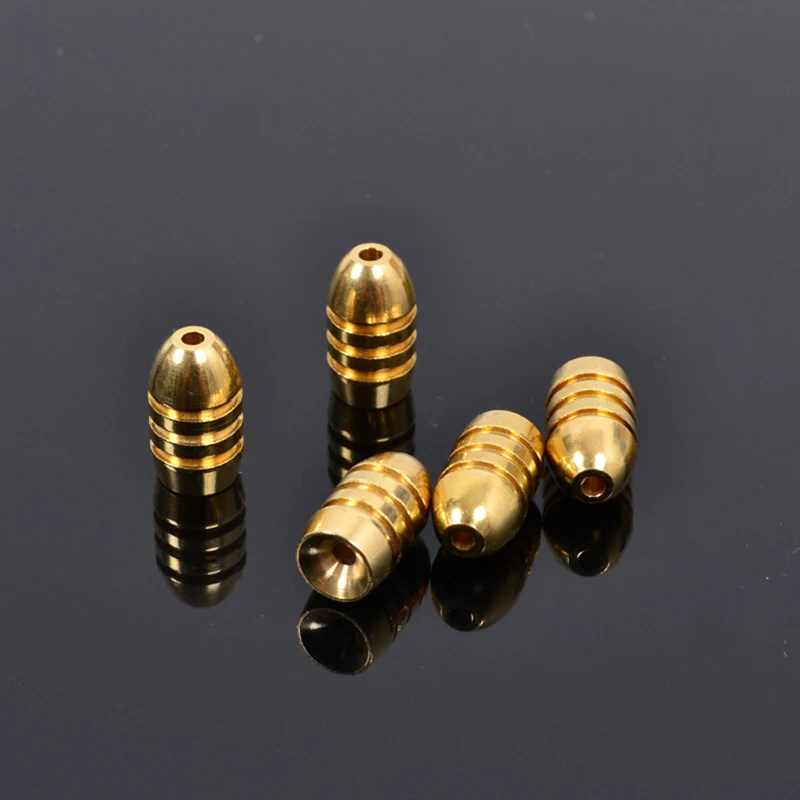 10 pcs Fishing Bullet Weights Stainless Brass Slip Sinker For Fishing Hook Fishing Lure Texas Rig