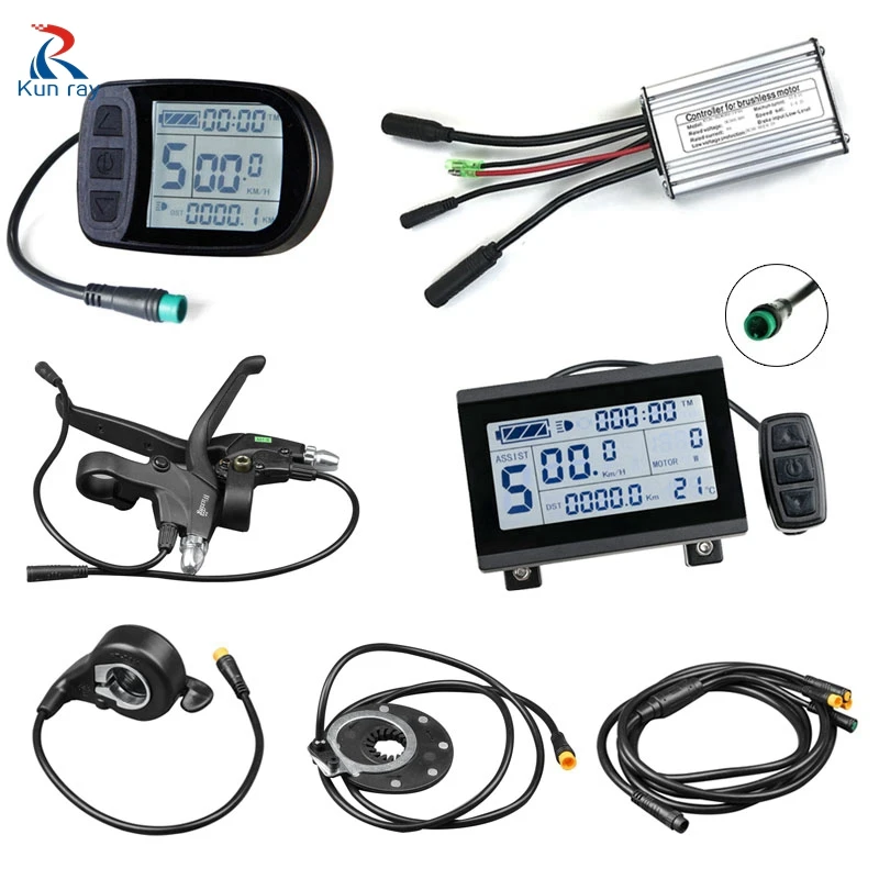 Waterproof Electric Scooter Controller, Thumb Throttle, E-Brake Conversion Kit, KT BLDC, 36V, 48V, 15A, 17A, LCD3, LCD5 Display