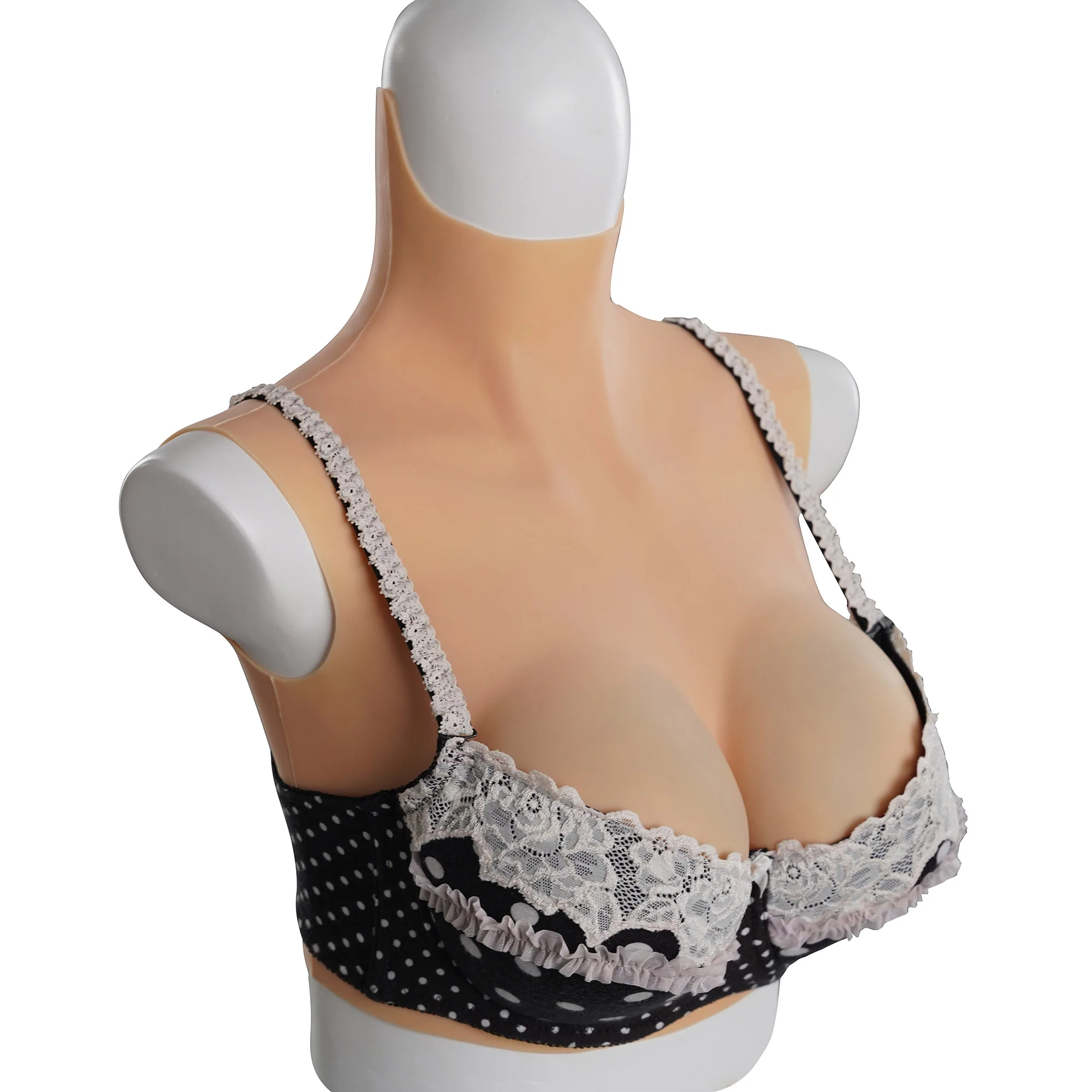 

Upgrade 2G BCD High Collar Neck Fake Artificial Boob Realistic Silicone Breast Forms Crossdresser Shemale Transgender Drag Queen