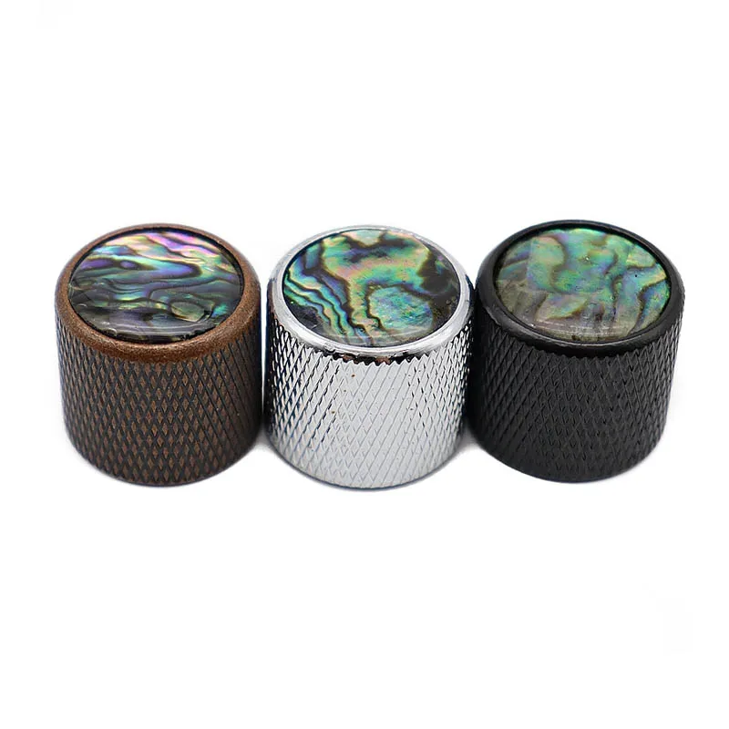 

Ohello 1pcs Metal Guitar Knobs Abalone top With Inlaid Shell Guitar Knobs Push on Dome Knobs Abalone Inserts Bass Knobs