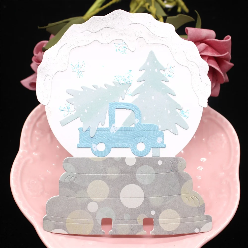 KLJUYP Snowglobe Memorydex Metal Cutting Dies Scrapbook Paper Craft Decoration dies scrapbooking