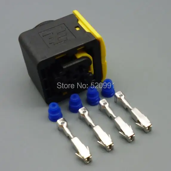 shhworldsea 1set 4 Pin Automotive Sensor Controls Harness Connector Plug with Terminal 2-1418390-1 & 1-1418390-1