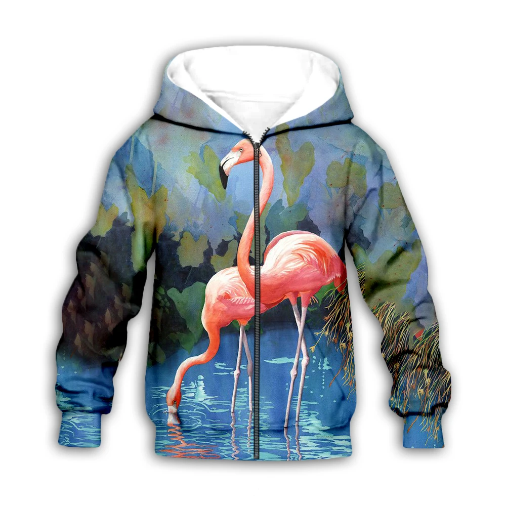 

Funny Flamingo 3d printed Hoodies family suit tshirt zipper Pullover Kids Suit Sweatshirt Tracksuit/Pant Shorts