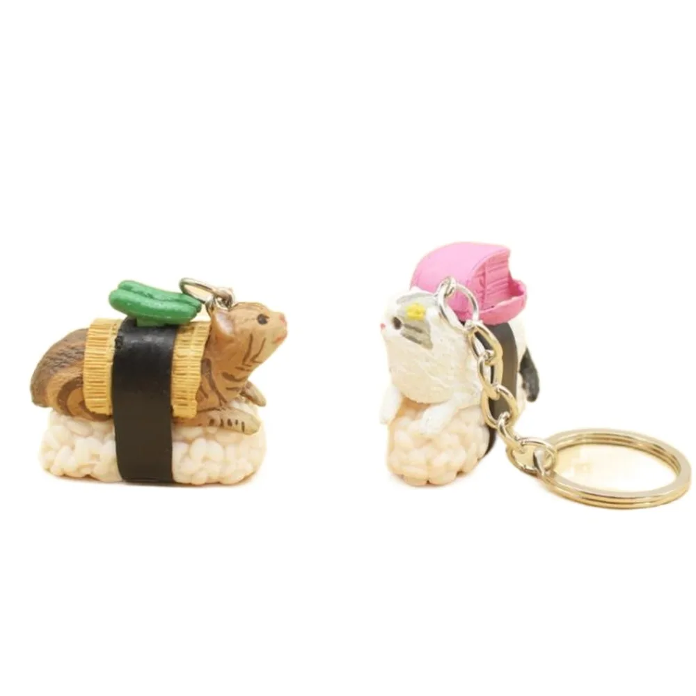 Creative Cat Sushi Keychain Key Rings Handbag Hanging Pendants Phone Charms Key Chain Gift For Kids