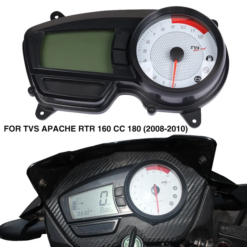 Motorcycle Tachometer Digital Odometer Motocross Speedometer Meter Gauge Dirt Bike for TVS APACHE RTR 160 CC 180