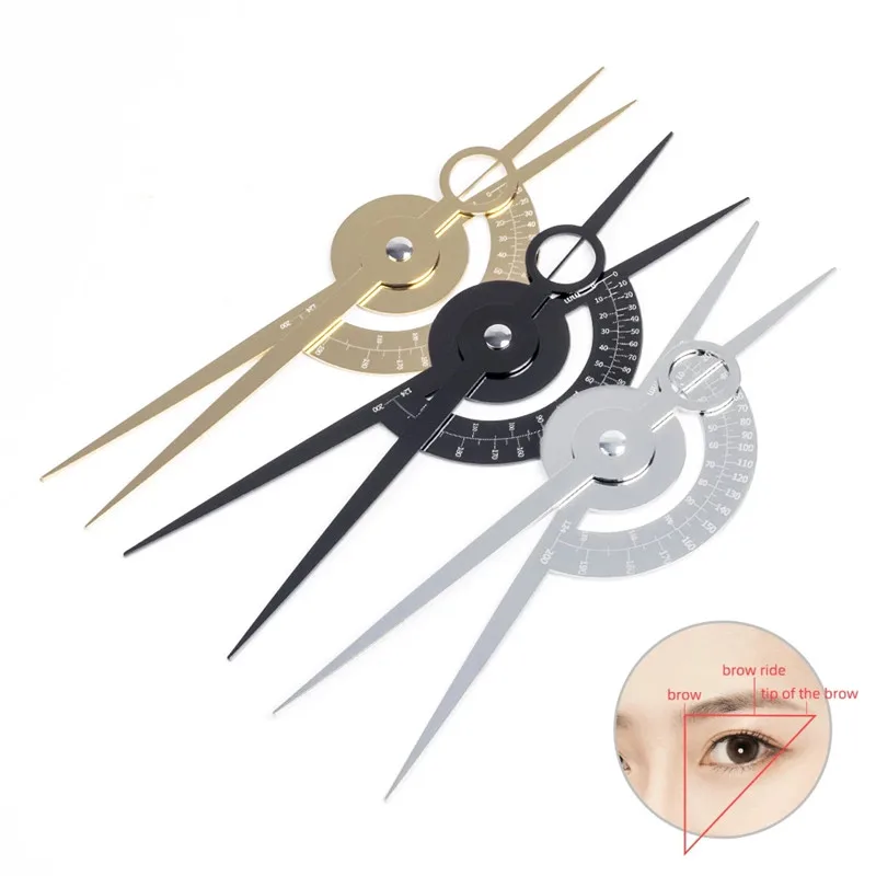 

New Professional Stainless Steel Isometric Golden Ratio Measurement Ruler 180° Permanent Makeup Stencil Caliper Beauty Tools