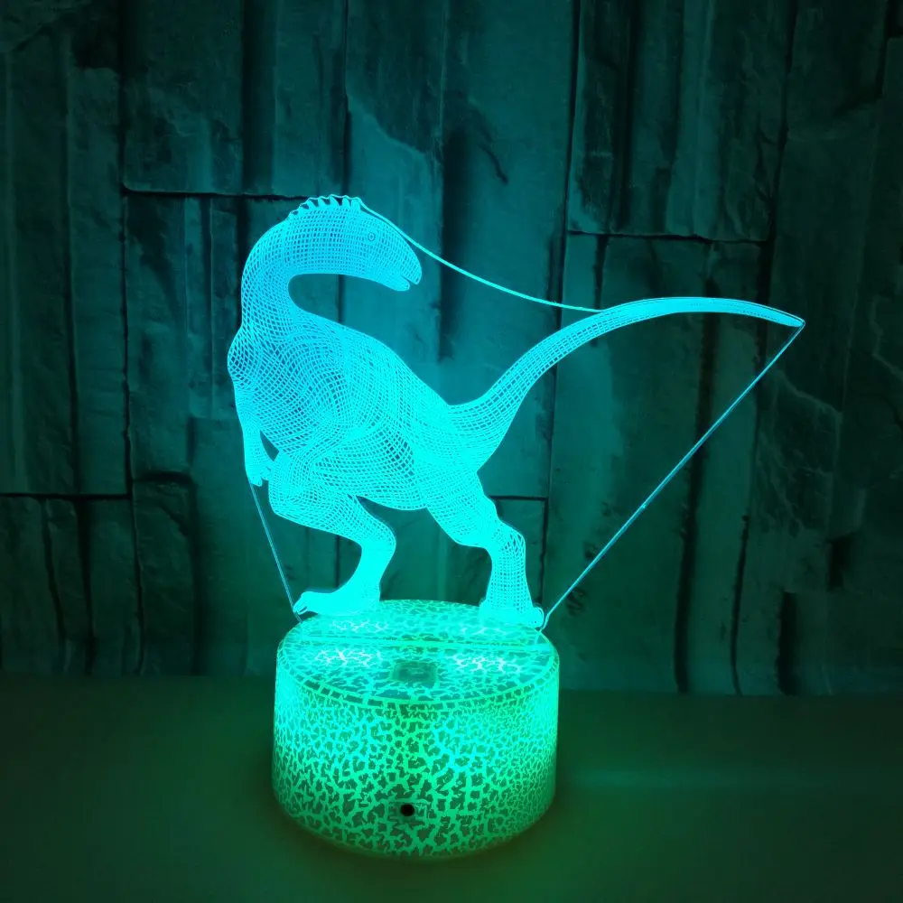 

Dinosaur Tyrannosaurus rex velociraptor Night Light 3D Colorful LED Light Touch Remote Control Table Lamp Birthday Xmas Gift